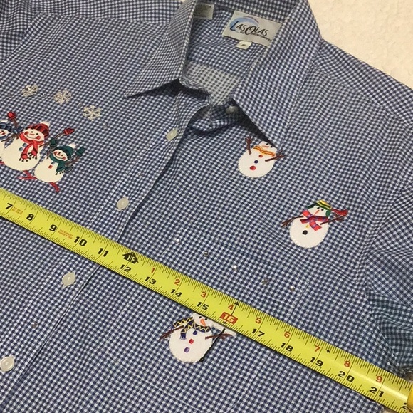 BLUE CK CHRISTMAS BUTTON DOWN M/LG - Picture 3 of 11